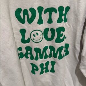 With Love Gamma Phi White Zip Up